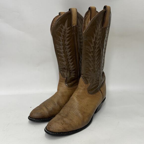 Vintage Tony Lama Two-Tone Cowboy Boots Gold Label main image 12
